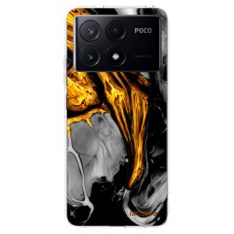 Átlátszó szilikon tok az alábbi mobiltelefonokra Xiaomi Poco X6 Pro - Black Gold