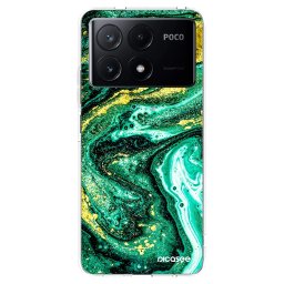 Átlátszó szilikon tok az alábbi mobiltelefonokra Xiaomi Poco X6 Pro - Green Gold
