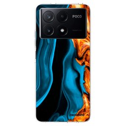 Átlátszó szilikon tok az alábbi mobiltelefonokra Xiaomi Poco X6 Pro - Gold blue