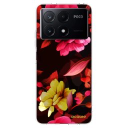Átlátszó szilikon tok az alábbi mobiltelefonokra Xiaomi Poco X6 Pro - Dark Peonny