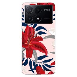 Átlátszó szilikon tok az alábbi mobiltelefonokra Xiaomi Poco X6 Pro - Red Lily