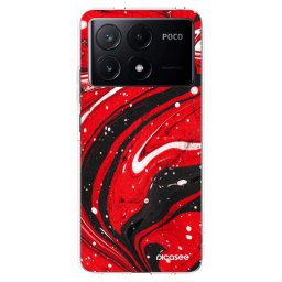 Átlátszó szilikon tok az alábbi mobiltelefonokra Xiaomi Poco X6 Pro - Red black