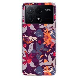 Átlátszó szilikon tok az alábbi mobiltelefonokra Xiaomi Poco X6 Pro - Purple Leaf