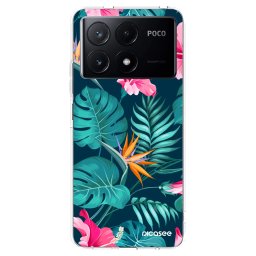 Átlátszó szilikon tok az alábbi mobiltelefonokra Xiaomi Poco X6 Pro - Pink Monstera