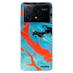 Átlátszó szilikon tok az alábbi mobiltelefonokra Xiaomi Poco X6 Pro - Blue Magma