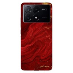Átlátszó szilikon tok az alábbi mobiltelefonokra Xiaomi Poco X6 Pro - Red