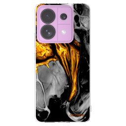 Átlátszó szilikon tok az alábbi mobiltelefonokra Xiaomi Redmi Note 13 Pro 5G - Black Gold