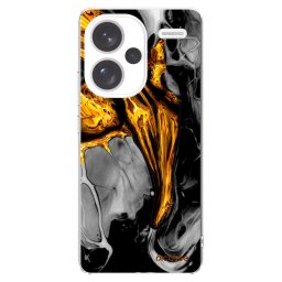 Átlátszó szilikon tok az alábbi mobiltelefonokra Xiaomi Redmi Note 13 Pro+ 5G - Black Gold