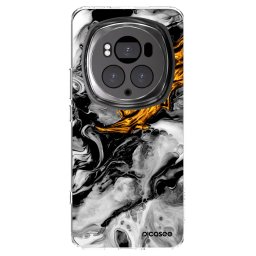 Átlátszó szilikon tok az alábbi mobiltelefonokra Honor Magic6 Pro - Black Gold 2