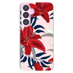 Átlátszó szilikon tok az alábbi mobiltelefonokra Samsung Galaxy A55 5G A556B - Red Lily