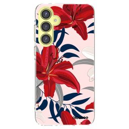 Átlátszó szilikon tok az alábbi mobiltelefonokra Samsung Galaxy A35 5G A356B - Red Lily