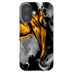 Átlátszó szilikon tok az alábbi mobiltelefonokra Apple iPhone 16 - Black Gold