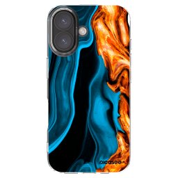 Átlátszó szilikon tok az alábbi mobiltelefonokra Apple iPhone 16 - Gold blue