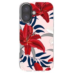 Átlátszó szilikon tok az alábbi mobiltelefonokra Apple iPhone 16 - Red Lily