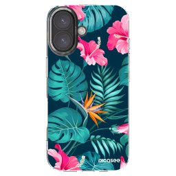 Átlátszó szilikon tok az alábbi mobiltelefonokra Apple iPhone 16 - Pink Monstera