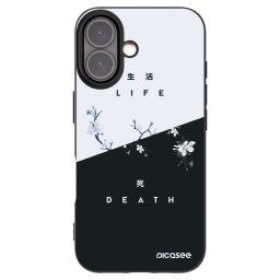 Fekete szilikon tok az alábbi mobiltelefonokra Apple iPhone 16 - Life - Death