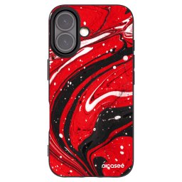 Fekete szilikon tok az alábbi mobiltelefonokra Apple iPhone 16 - Red black