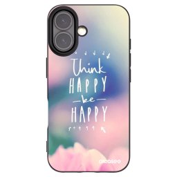 Fekete szilikon tok az alábbi mobiltelefonokra Apple iPhone 16 - Think happy be happy
