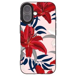 Fekete szilikon tok az alábbi mobiltelefonokra Apple iPhone 16 - Red Lily