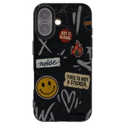 Fekete szilikon tok az alábbi mobiltelefonokra Apple iPhone 16 - STICKERS x TAGS
