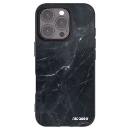 Fekete szilikon tok az alábbi mobiltelefonokra Apple iPhone 16 Pro - Black marble
