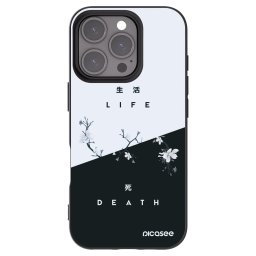 Fekete szilikon tok az alábbi mobiltelefonokra Apple iPhone 16 Pro - Life - Death