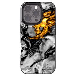 Fekete szilikon tok az alábbi mobiltelefonokra Apple iPhone 16 Pro - Black Gold 2