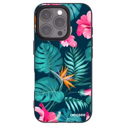 Fekete szilikon tok az alábbi mobiltelefonokra Apple iPhone 16 Pro - Pink Monstera