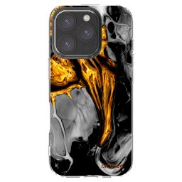 Átlátszó szilikon tok az alábbi mobiltelefonokra Apple iPhone 16 Pro - Black Gold