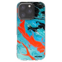 Átlátszó szilikon tok az alábbi mobiltelefonokra Apple iPhone 16 Pro - Blue Magma