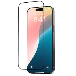3x 3D üvegfólia kerettel az alábbi mobiltelefonokra Apple iPhone 16 Pro - fekete - 2+1 ingyen