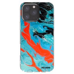 Átlátszó szilikon tok az alábbi mobiltelefonokra Apple iPhone 16 Pro Max - Blue Magma