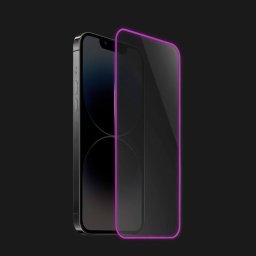 3x Keményített védőfólia a sötétben világító kerettel mobiltelefonokra Apple iPhone 16 Pro Max - Rózsaszín