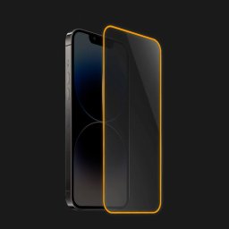 3x Keményített védőfólia a sötétben világító kerettel mobiltelefonokra Apple iPhone 16 Pro Max - Narancssárga