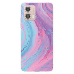 Átlátszó szilikon tok az alábbi mobiltelefonokra Motorola Moto G53 5G - Pink liquid