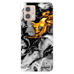 Átlátszó szilikon tok az alábbi mobiltelefonokra Motorola Moto G53 5G - Black Gold 2