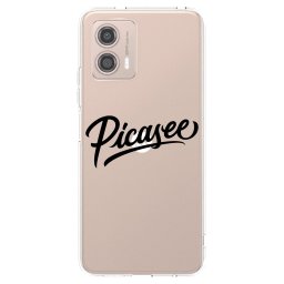 Átlátszó szilikon tok az alábbi mobiltelefonokra Motorola Moto G53 5G - Picasee - old logo - black