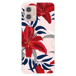 Átlátszó szilikon tok az alábbi mobiltelefonokra Motorola Moto G53 5G - Red Lily