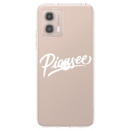Átlátszó szilikon tok az alábbi mobiltelefonokra Motorola Moto G53 5G - Picasee - old logo - white