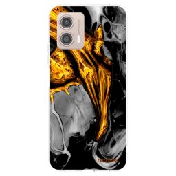 Átlátszó szilikon tok az alábbi mobiltelefonokra Motorola Moto G53 5G - Black Gold