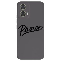 Fekete szilikon tok az alábbi mobiltelefonokra Motorola Moto G24 - Picasee - old logo - black