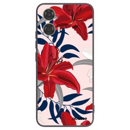 Fekete szilikon tok az alábbi mobiltelefonokra Motorola Moto G24 - Red Lily