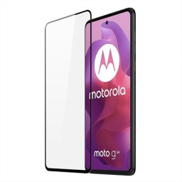 3x 3D üvegfólia kerettel az alábbi mobiltelefonokra Motorola Moto G24 - fekete - 2+1 ingyen