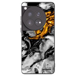 Fekete szilikon tok az alábbi mobiltelefonokra OnePlus 12 5G - Black Gold 2