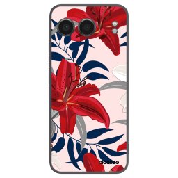 Fekete szilikon tok az alábbi mobiltelefonokra OnePlus Nord 4 - Red Lily