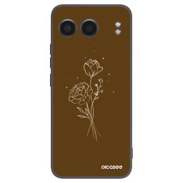 Fekete szilikon tok az alábbi mobiltelefonokra OnePlus Nord 4 - Brown flowers
