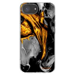 Átlátszó szilikon tok az alábbi mobiltelefonokra Apple iPhone 16e - Black Gold