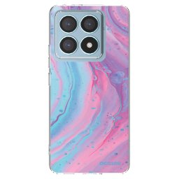 Átlátszó szilikon tok az alábbi mobiltelefonokra Xiaomi 14T Pro - Pink liquid
