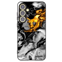 Fekete szilikon tok az alábbi mobiltelefonokra Samsung Galaxy S24 FE S721B - Black Gold 2