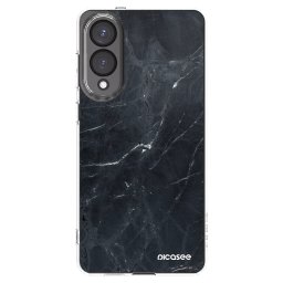 Átlátszó szilikon tok az alábbi mobiltelefonokra Samsung Galaxy S25 Edge 5G - Black marble